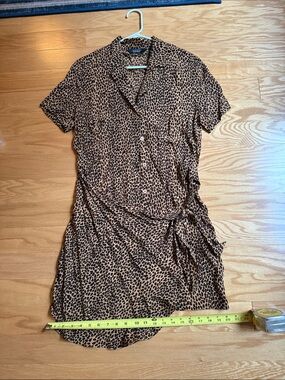 Stockholm Atelier & Other Stories Leopard Print Mini Dress in Brown and Black